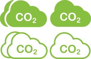 Thin line icon set of co2 carbon dioxide cloud emission pollution environmental greenhouse effect carbon footprint. Symbol collection. Pixel perfect icons, editable stroke. vector