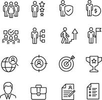 Thin line icon set of human resources hr career hiring employees employment. Symbol collection. Pixel perfect icons, editable stroke. vector