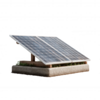 Solar panel energy system on a base, designed to harness renewable energy and promote sustainability. Ideal for eco-friendly designs and green technology concepts. png