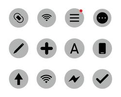 Messege and wifi icon with another icon vector