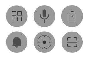 Microphone and Notifications icon collection vector