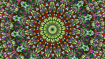 Geometrical colorful abstract radial pattern mandala background - seamless looping animation video