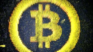 Digital bitcoin plane loop video
