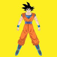 Dynamic Illustration of Goku in Action 2D Full Color vector