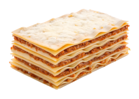 Delicious Layers of Homemade Lasagna with Rich Meat Sauce and Creamy Cheese Topping png