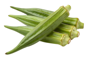 Fresh Green Okra Vegetable Closeup Photography Image Showing Multiple Okras png