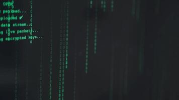 uma computador tela com binário código em isto video