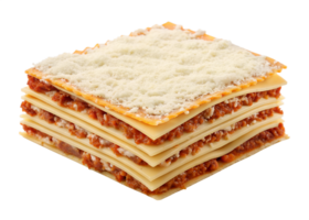 Delicious Layers of Homemade Lasagna with Meat Sauce and Parmesan Cheese png
