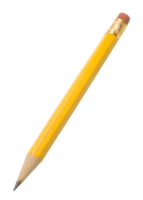 A Closeup View of a Sharpened Yellow Pencil with an Eraser png