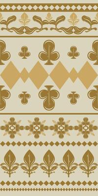 Ancient Deck Spade Diamond Earth Tone Pale Greenish Gold Pattern. Abstract Ornament with delicate Arranged Border Stripes Medieval Luxury Traditional Geometric Scroll Baroque for Wallpaper Decoration
