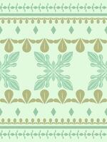 Ancient Elaborate Motif Greek Scroll Ornament Pattern with Gold Green Mint Decoration with Royal Geometric Stripe Border Design Elegance Ethnic Abstract Desert Oasis Imaginary for Wallpaper Embroidery vector