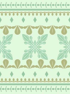 Ancient Elaborate Motif Greek Scroll Ornament Pattern with Gold Green Mint Decoration with Royal Geometric Stripe Border Design Elegance Ethnic Abstract Desert Oasis Imaginary for Wallpaper Embroidery