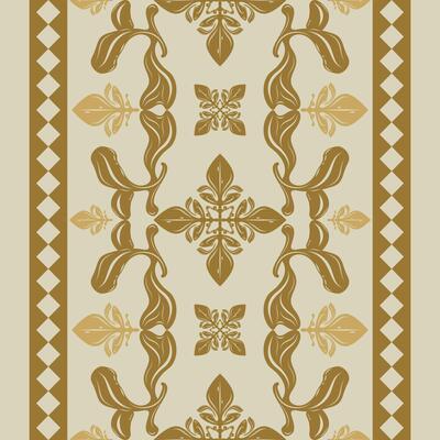 Elaborate Intricate Haute Couture Botanical Pattern Damask Baroque Victorian Style Border Pattern. Royal Classy Design with Scroll Ornament Twist Geometric Striped Rim for All Decoration Embroidery