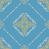 Neatly Seamless Pattern with Scroll Ornament Royal Design Gold Silver on Blue Background Damask Victorian Design for all kind of Luxury Decoration as Wallpaper Textiles Fabrics Bedding Fashion Apparel vector