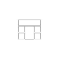 Frame collage from square and rectangle shape for photo, image template line set. Mood board layout, background. Gallery grid, mosaic border illustration vector