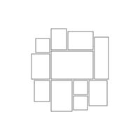 Frame collage from square and rectangle shape for photo, image template line set. Mood board layout, background. Gallery grid, mosaic puzzle border. outline illustration vector
