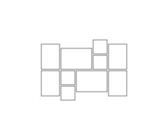 Frame collage from square and rectangle shape for photo, image template line set. Mood board layout, background. Gallery grid, mosaic puzzle border illustration vector