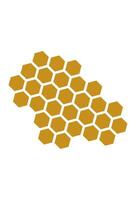 Geometric hexagonal pattern, resembling a classic honeycomb design, for various uses.Stylized golden cells, creating a honeybee comb graphic element or decal vector