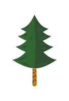 A simple, cute pine tree graphic. Stylized green evergreen tree illustration vector