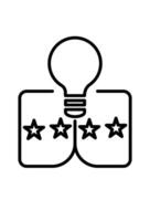 Idea and quality rating icon. Innovation with four-star excellence vector