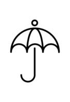 Simple outline drawing of an open umbrella. Stylized icon depicting a protective rain umbrella vector
