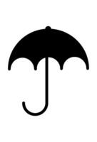 Keep dry symbol dark umbrella graphic. Wet weather indicator, simple umbrella drawing vector