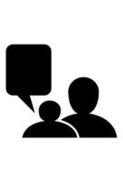 Two people discussing, one speaking. Conversation icon. a speaker and listener vector