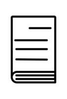 Icon of a document with lines, resembling a book or paper vector