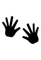 Simple child's handprints. Black outlines of hands.Two hands, palm print vector
