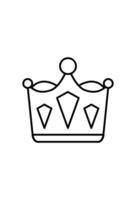 A simple crown icon, perfect for royalty themes. Outline drawing of a regal crown, elegant and classic vector