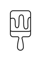 Dripping paintbrush outline, art tool.Paintbrush with dripping paint, artistic symbol vector