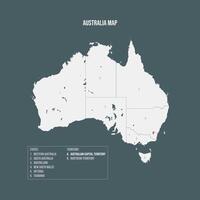 Australia Map with 6 States and 2 Territory - Australian Capital Territory vector