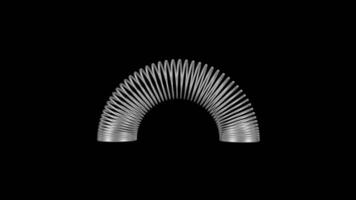 Slinky Toy Rotating on a Transparent Background. Seamless Loop. 4K video