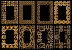 Traditional Motif of Bahrain Pattern Frame Set vector