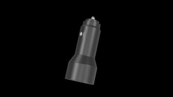 USB Car Charger Rotating on a Transparent Background. Seamless Loop. 4K video