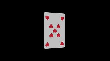 Playing Card Rotating on a Transparent Background. Seamless Loop. 4K video
