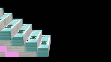50 rupees Indian currency banknotes bundle animation video