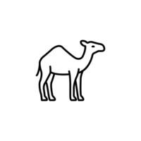 Simple line art illustration of a dromedary camel. vector