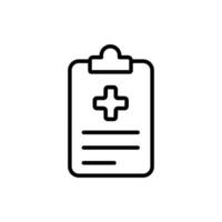 Simple medical report icon. Clipboard with a plus symbol. vector