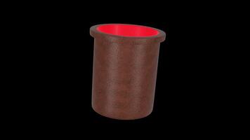 Dice Cup Rotating on a Transparent Background. Seamless Loop. 4K video