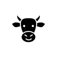 A simple black and white graphic of a smiling cow's face. Perfect for farm related designs. vector