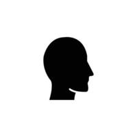 Simple black silhouette of a head in profile. Minimalist design. vector