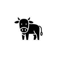 Simple black and white cow icon. Perfect for farm related projects. vector