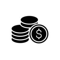 A graphic depicting stacks of coins, symbolizing financial success and wealth. vector