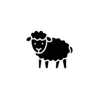 Cute black sheep icon, simple and friendly illustration. vector