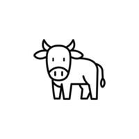 Simple line art illustration of a cow. Perfect for various uses. vector