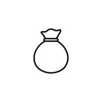 A minimalist line drawing of a money bag, symbolizing finance and wealth. vector