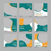 A set of six travel posters with different colors and shapes vector
