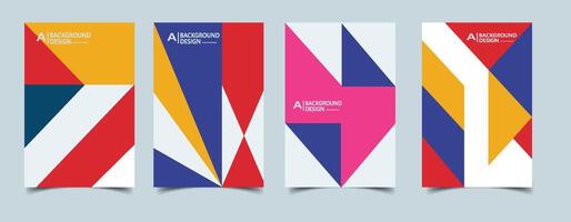 A set of four banners with geometric shapes vector