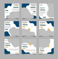 A set of six travel social media posts vector